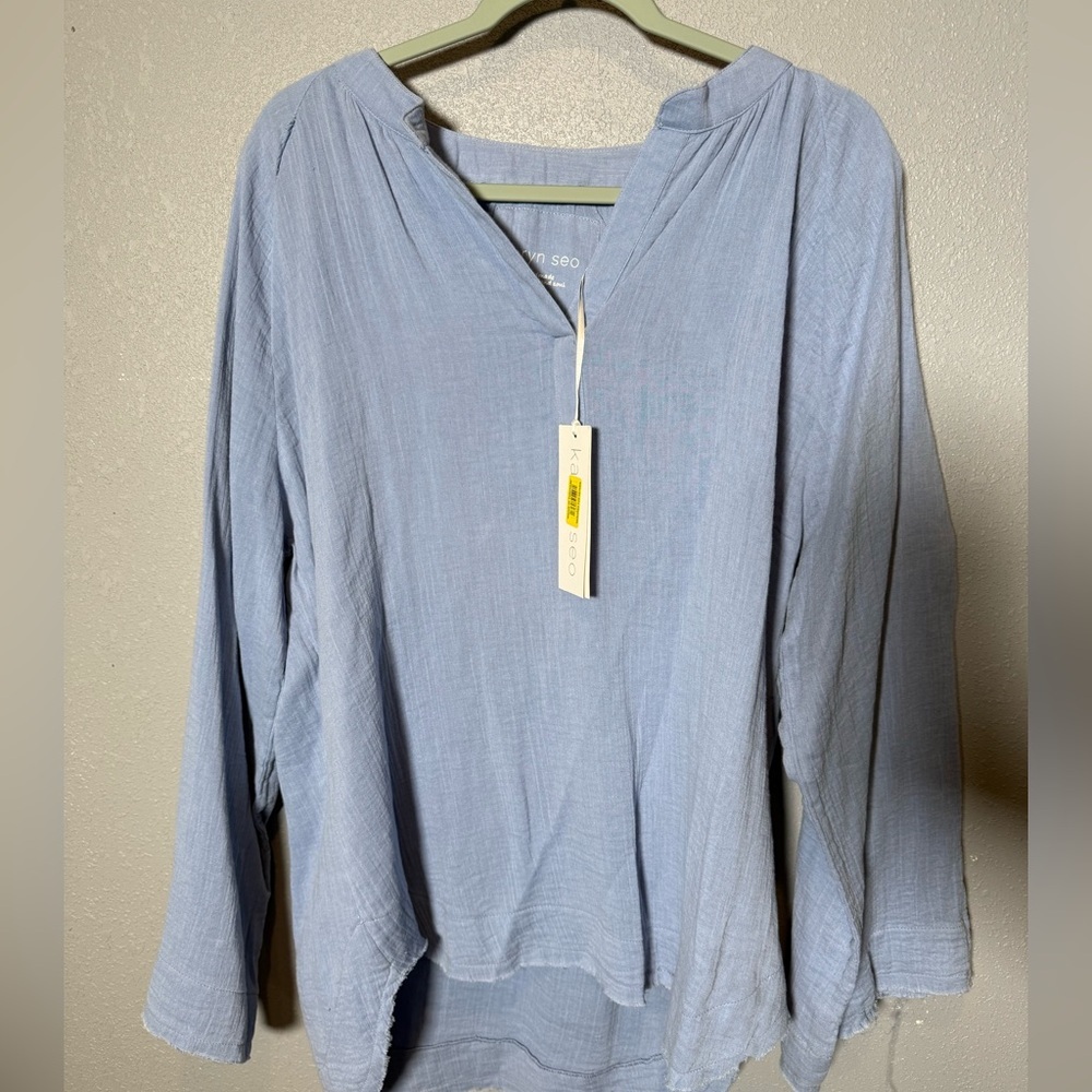 NWT Karyn‎ Seo Provence Blue top- Medium